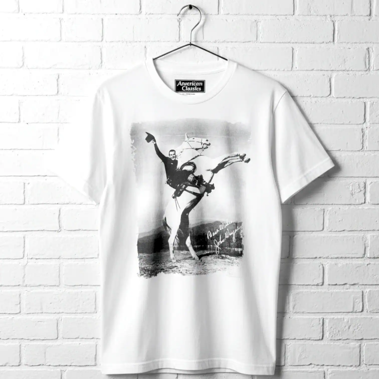 John Wayne on Horseback Men's T Shirt