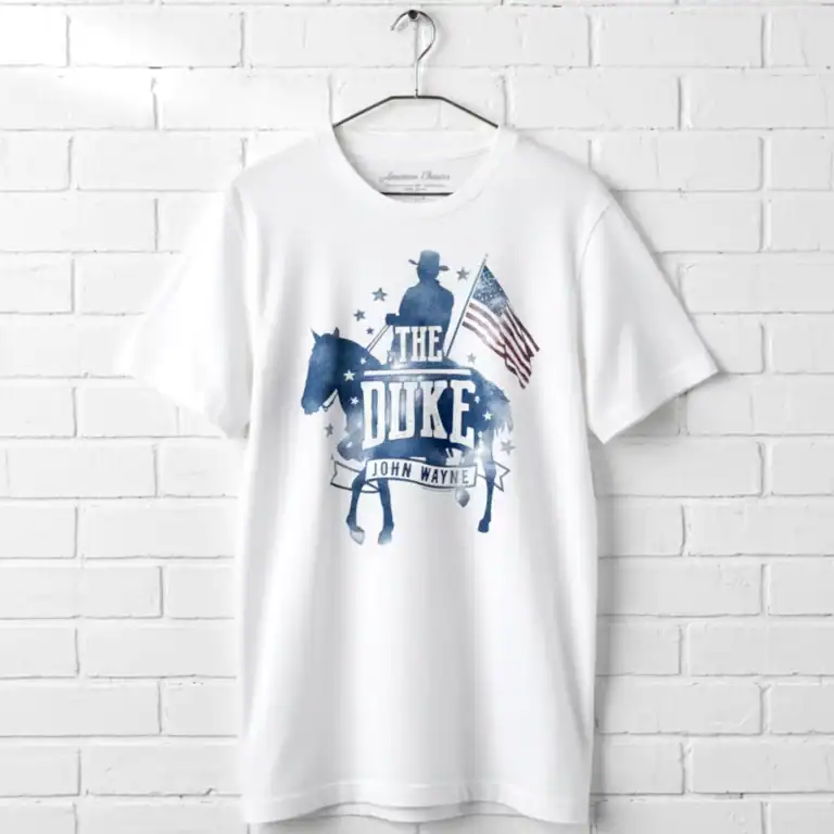 John Wayne Patriot on Horseback Men's T Shirt