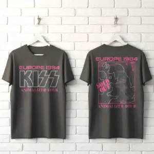 KISS Europe 1984 Animalizer Tour Men's T Shirt