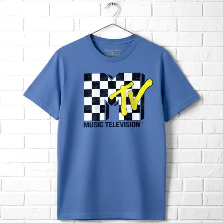 MTV Checkered Flag Logo Men's T Shirt