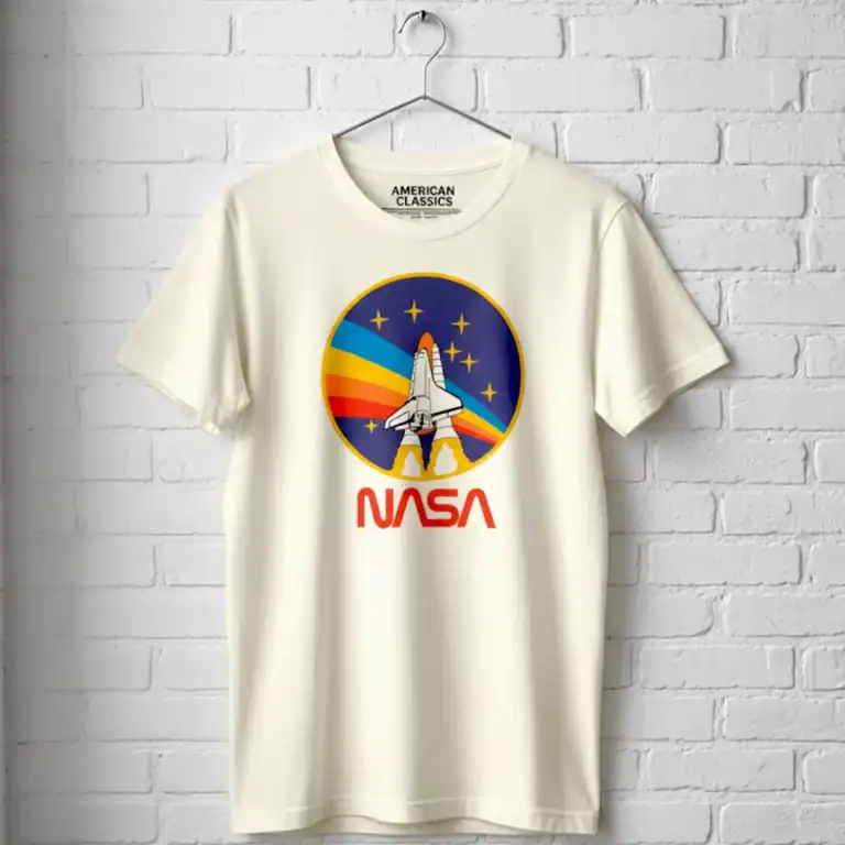 NASA Rocket Rainbow Men's T Shirt