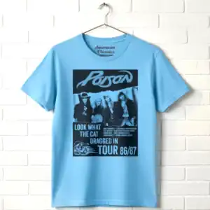 Poison Look What The Cat Dragged In Tour 1986 Men's T Shirt