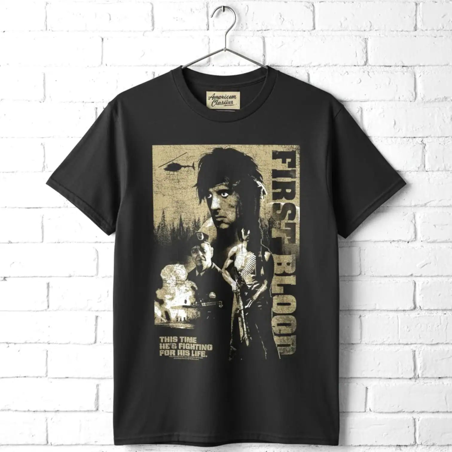 Rambo Fighting for His Life Men's T Shirt