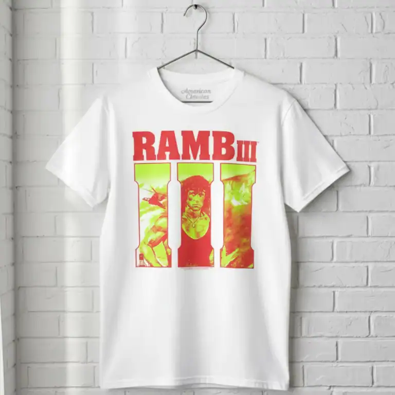 Rambo 3 Neon Numerals Men's T Shirt