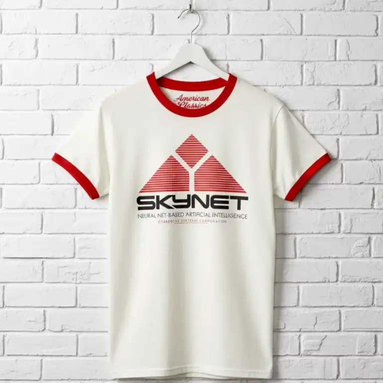Terminator 2 Skynet Logo Ringer T Shirt
