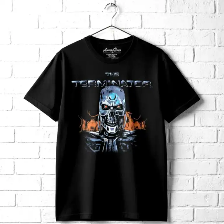 Terminator Flaming Cyborg Men's T Shirt
