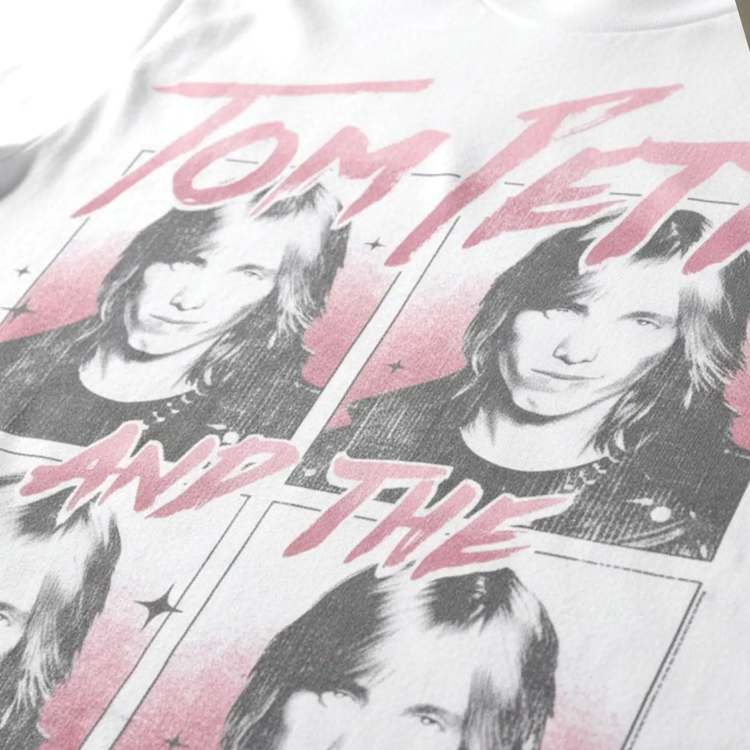 Vintage Tom Petty and the Heartbreakers band t-shirt with band photo and logo.