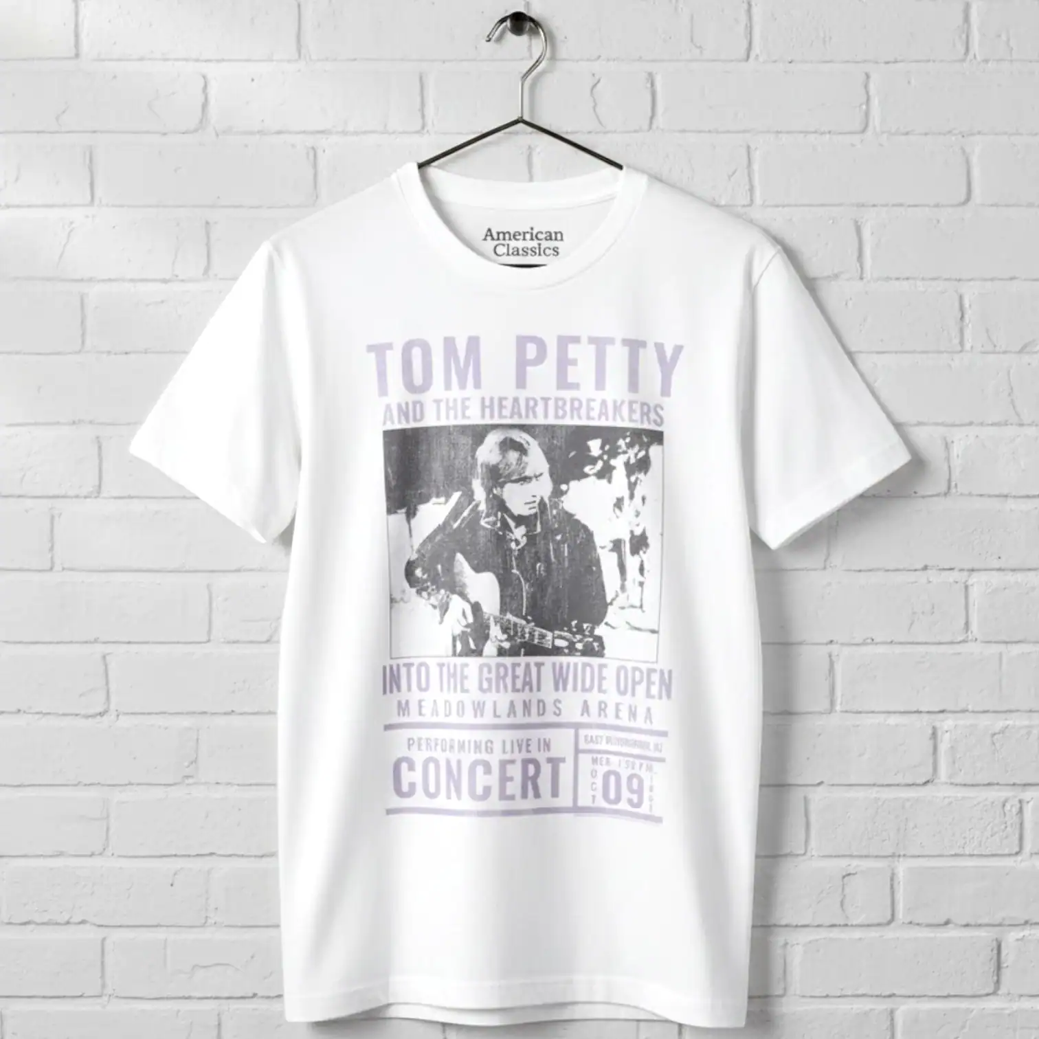 Tom Petty and the Heartbreakers concert T-shirt with vintage style graphic.