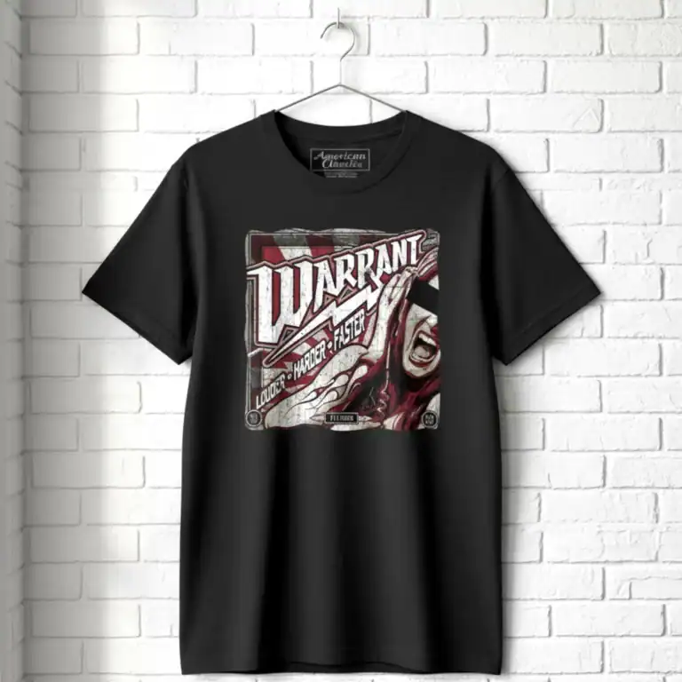 Warrant Louder Harder Faster Men's T Shirt