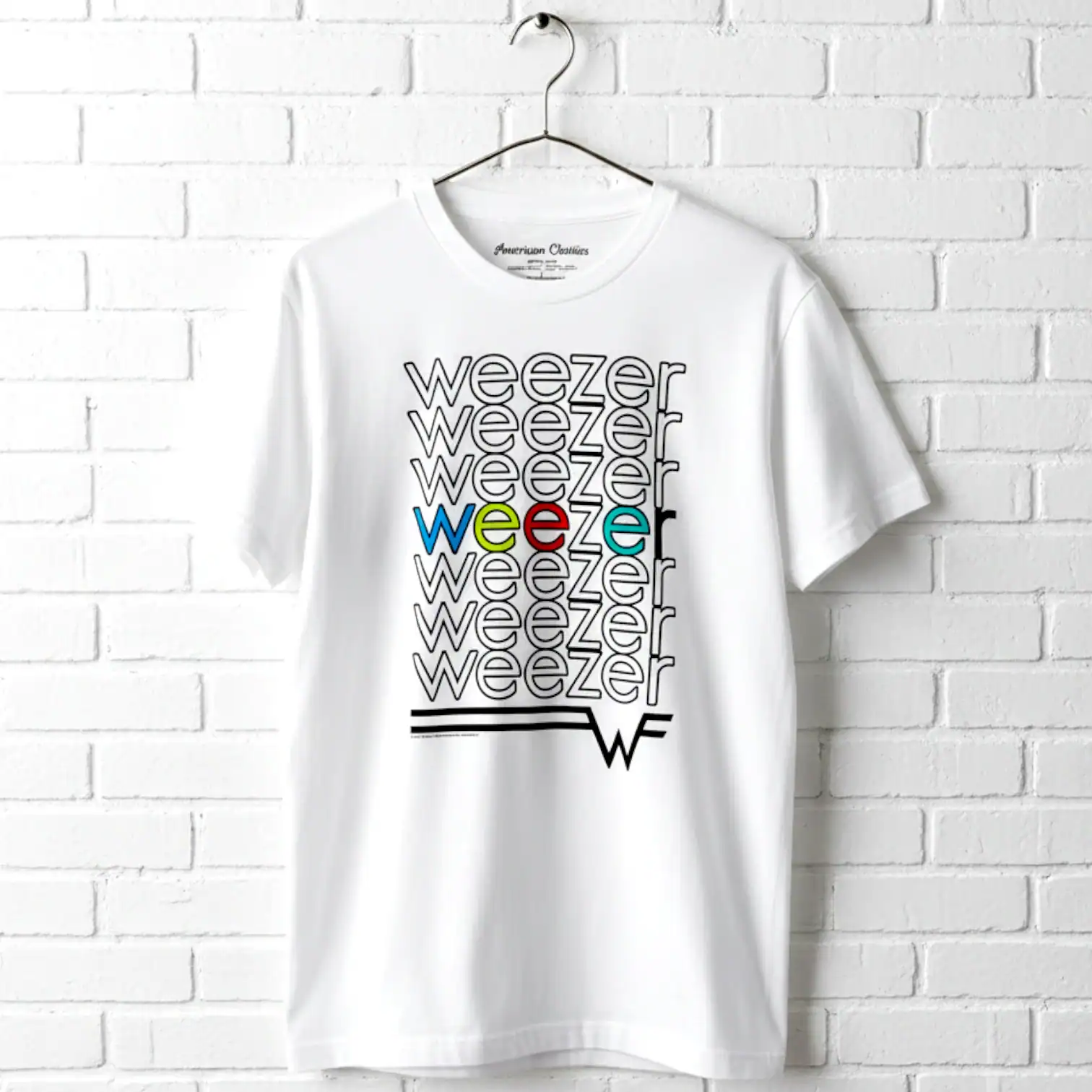 Weezer Rainbow Repeat Logo Men's T Shirt