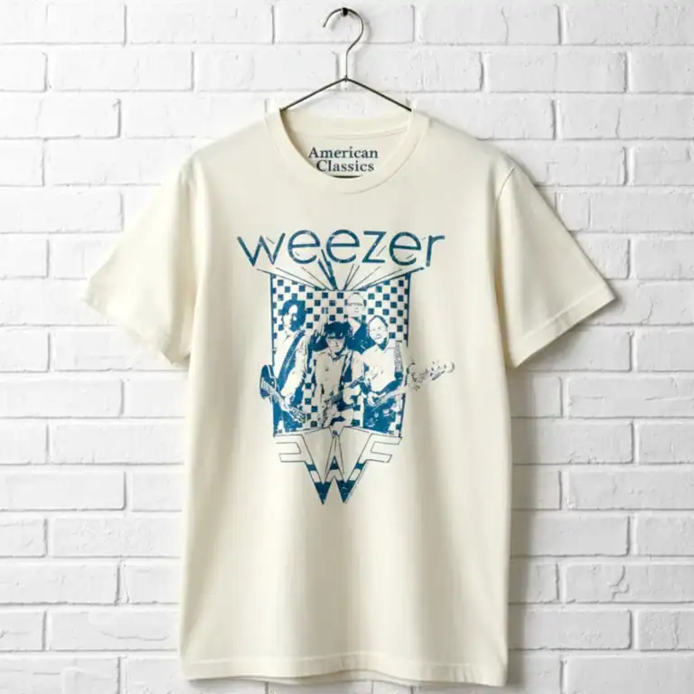 Weezer Checkered Band Men's T Shirt