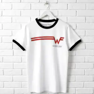 Weezer Striped Logo Ringer Men's T Shirt