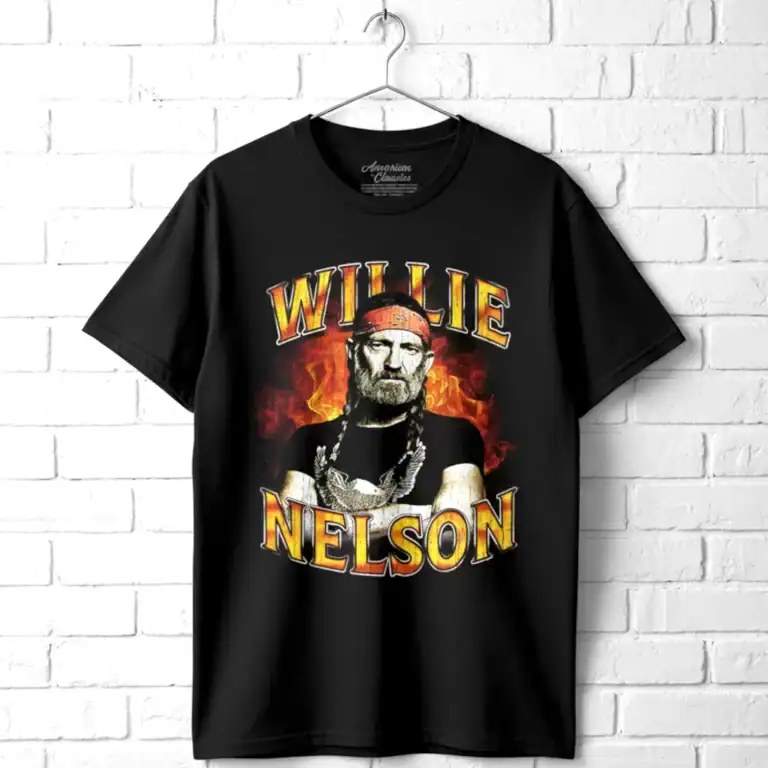 Willie Nelson Flames Men's T Shirt
