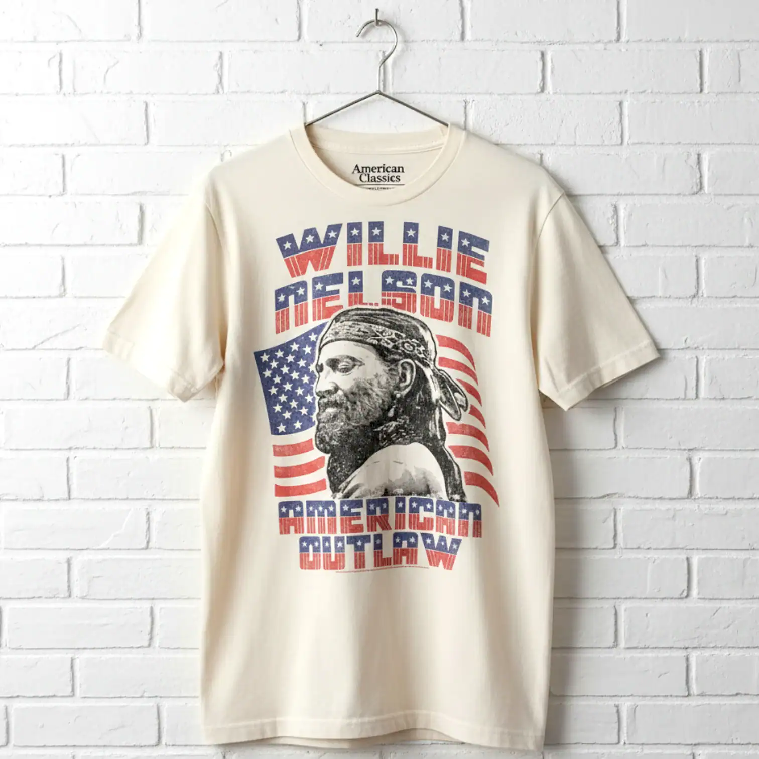 Willie Nelson American Outlaw Men's T Shirt