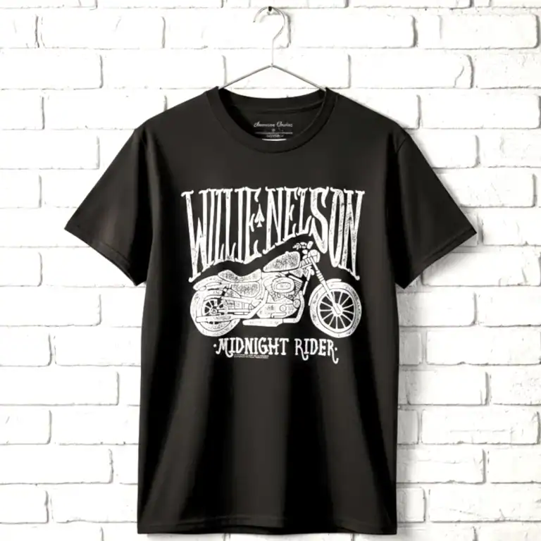 Willie Nelson Midnight Rider Black Men’s T Shirt