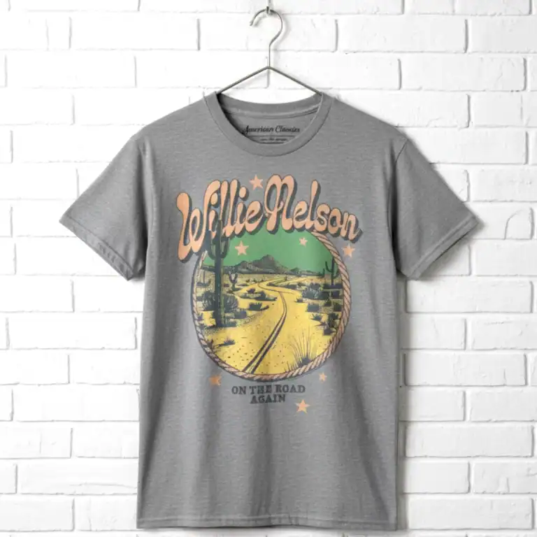Willie Nelson On the Road Again Desert Men's T Shirt