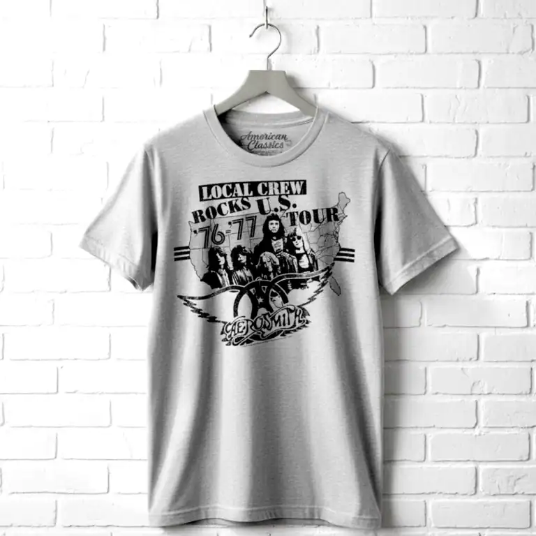 Aerosmith Local Crew Rocks U.S. Tour 76-77 Men's T Shirt