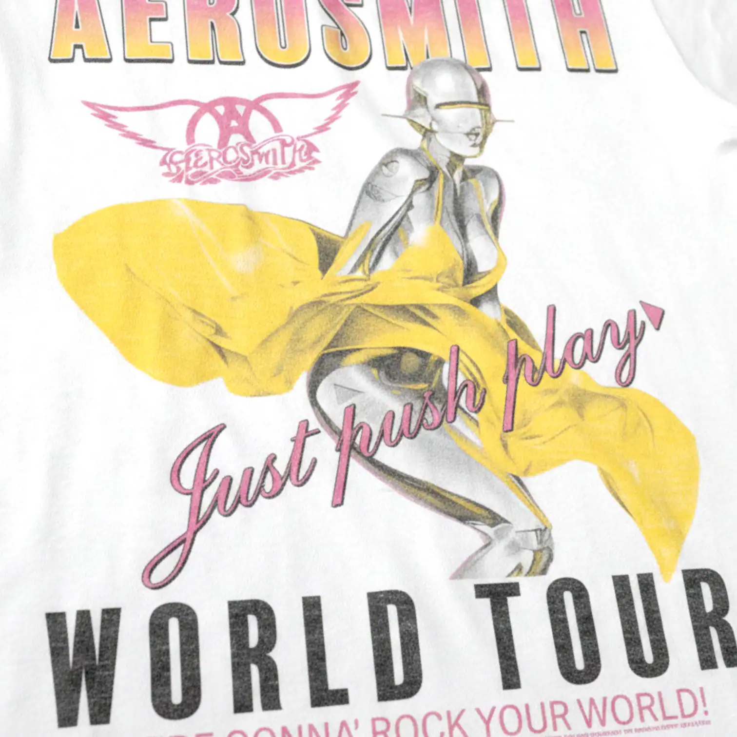 Aerosmith Just Push Play World Tour Men's T Shirt - Image 3