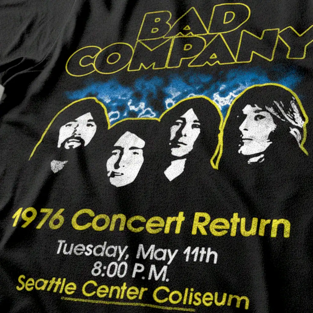 Bad Company Concert Return 1976 Men's T Shirt - Image 3