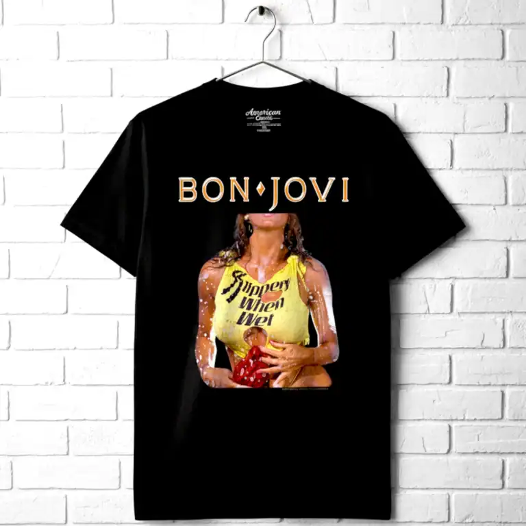 Bon Jovi Slippery When Wet Cover Girl Men's T Shirt