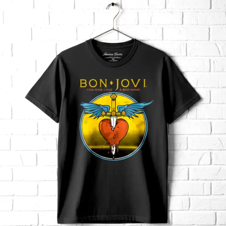 Bon Jovi Bad Name Heart Men's T Shirt