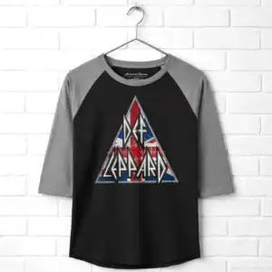 Def Leppard Union Jack Logo Baseball Shirt