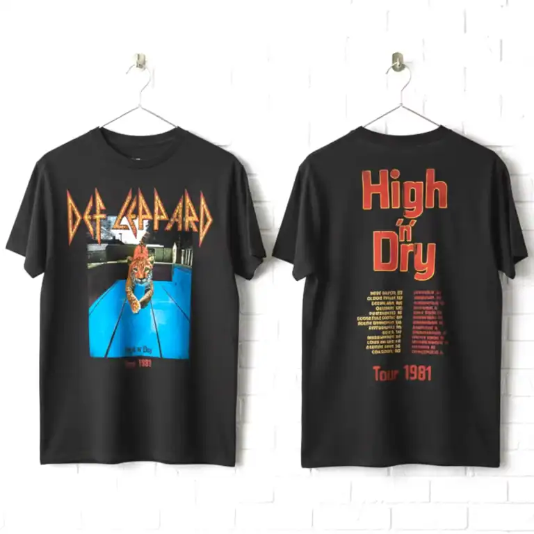 Def Leppard High n Dry Tour 81 Cities Men's T Shirt
