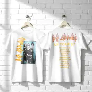 Def Leppard UK Tour 1987 Cities Men's T Shirt