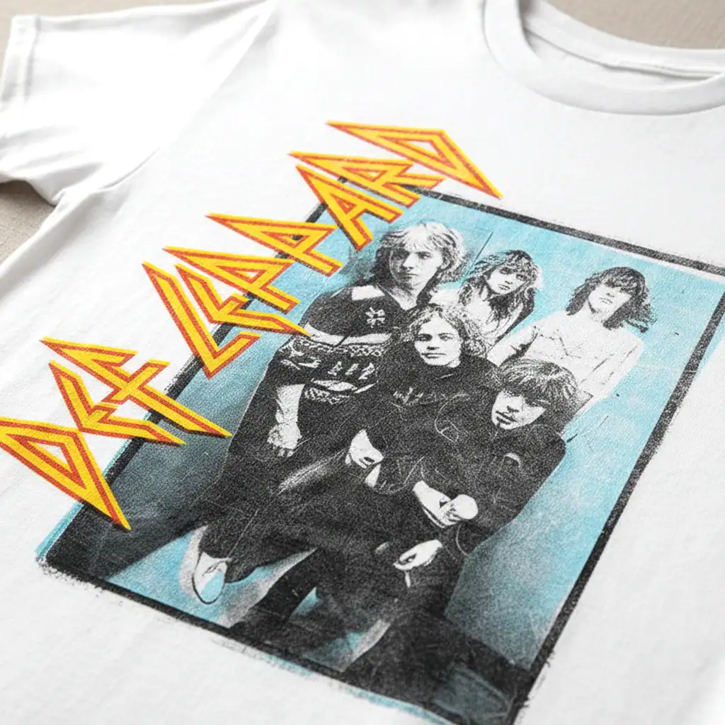 Def Leppard UK Tour 1987 Cities Men's T Shirt - Image 4