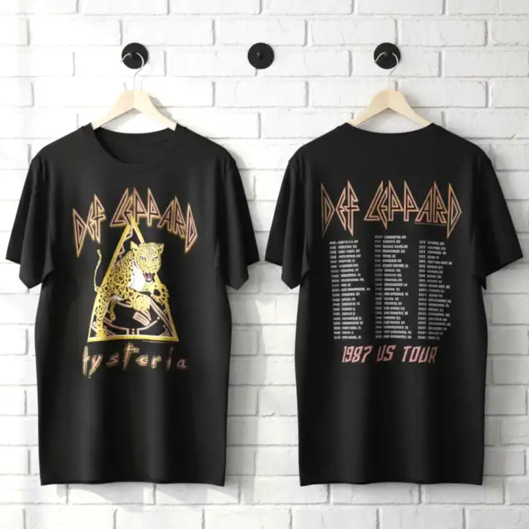 Def Leppard Leopard Hysteria US Tour 1987 Men's T Shirt