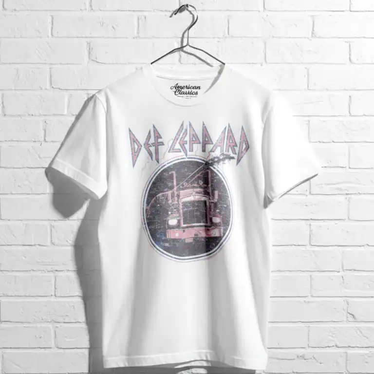 Def Leppard On Through The Night Faded Men's T Shirt