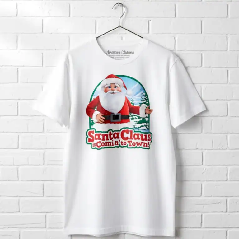 Santa Claus is Comin' to Town Winter Pines Men's T Shirt