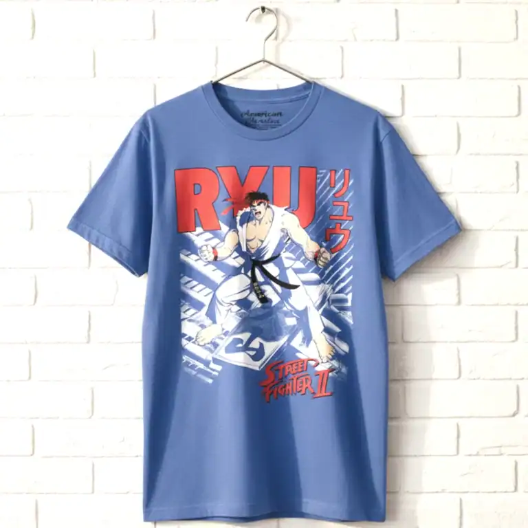 Street Fighter 2 Ryu Japanese Rooftops Men's T Shirt