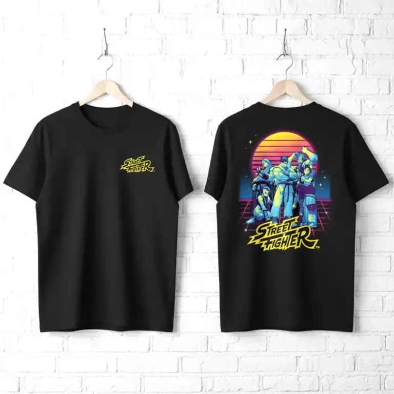 Street Fighter Synthwave Sunset Men's T Shirt