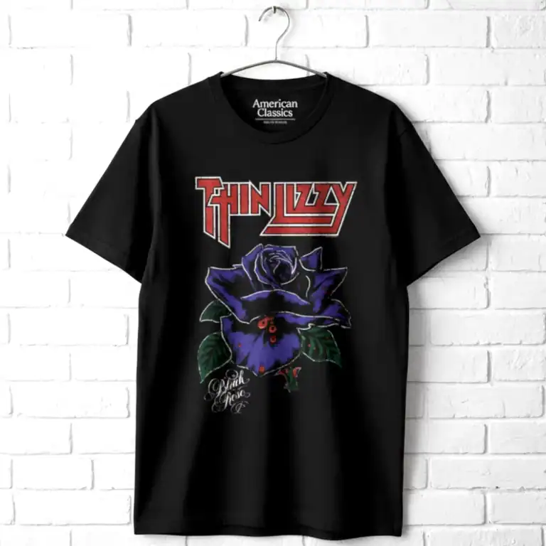 Thin Lizzy Black Rose Men's T Shirt