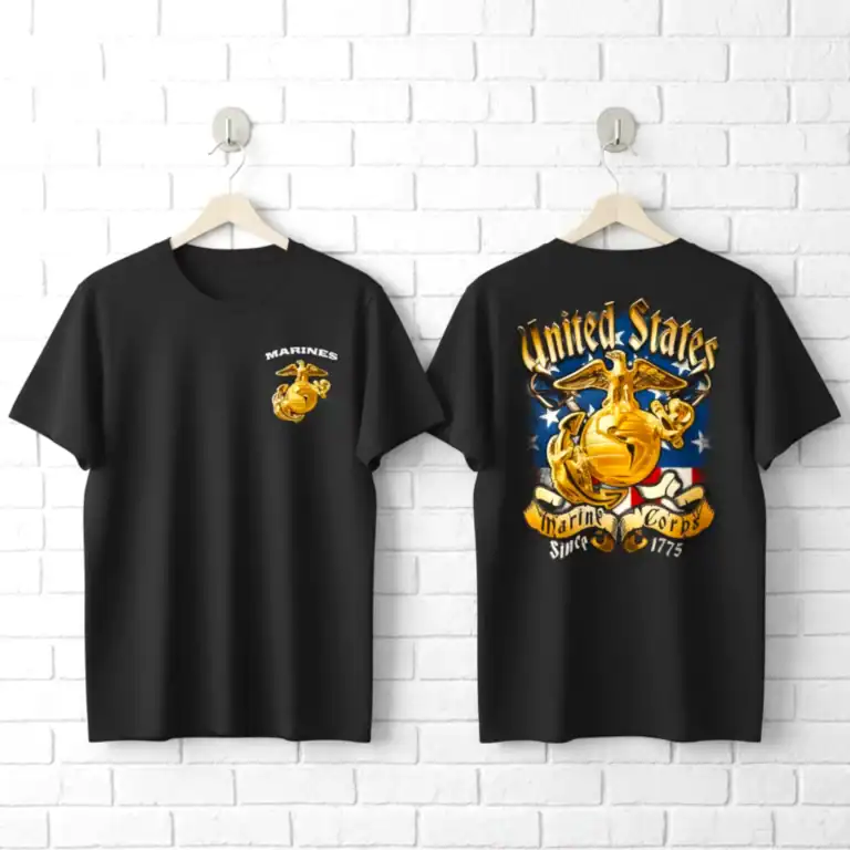 United States Marine Corps American Flag Men's T Shirt